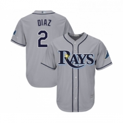 Youth Tampa Bay Rays 2 Yandy Diaz Replica Grey Road Cool Base Baseball Jersey 