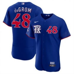 Men Texas Rangers 48 Jacob DeGrom Royal 2023 City Connect Flex Base Stitched Baseball Jersey