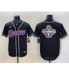 Men Texas Rangers Team Big Logo 2026 Fashion Replica Black Out Stitched Baseball Jerseys 001