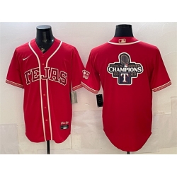 Men Texas Rangers Team Big Logo Red 2026 City Connect Stadium Stitched Baseball Jerseys 1