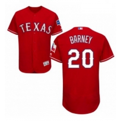 Mens Majestic Texas Rangers 20 Darwin Barney Red Alternate Flex Base Authentic Collection MLB Jersey