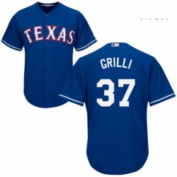 Mens Majestic Texas Rangers 37 Jason Grilli Replica Royal Blue Alternate 2 Cool Base MLB Jersey 