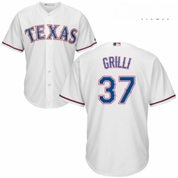 Mens Majestic Texas Rangers 37 Jason Grilli Replica White Home Cool Base MLB Jersey 