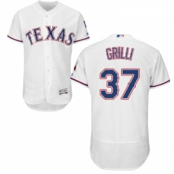 Mens Majestic Texas Rangers 37 Jason Grilli White Flexbase Authentic Collection MLB Jersey