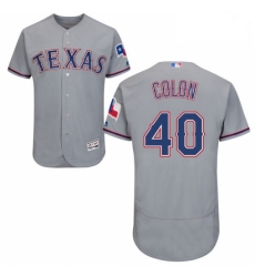 Mens Majestic Texas Rangers 40 Bartolo Colon Grey Road Flex Base Authentic Collection MLB Jersey