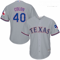 Mens Majestic Texas Rangers 40 Bartolo Colon Replica Grey Road Cool Base MLB Jersey 