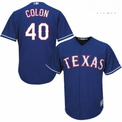 Mens Majestic Texas Rangers 40 Bartolo Colon Replica Royal Blue Alternate 2 Cool Base MLB Jersey 