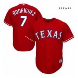 Mens Majestic Texas Rangers 7 Ivan Rodriguez Replica Red Alternate Cool Base MLB Jersey