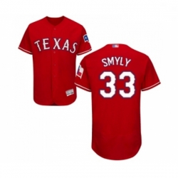 Mens Texas Rangers 33 Drew Smyly Red Alternate Flex Base Authentic Collection Baseball Jersey