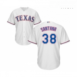 Mens Texas Rangers 38 Danny Santana Replica White Home Cool Base Baseball Jersey 