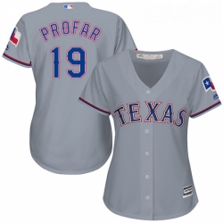 Womens Majestic Texas Rangers 19 Jurickson Profar Authentic Grey Road Cool Base MLB Jersey