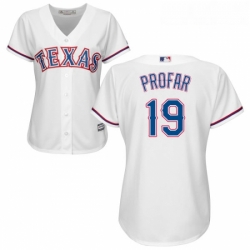 Womens Majestic Texas Rangers 19 Jurickson Profar Replica White Home Cool Base MLB Jersey