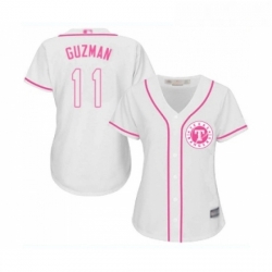 Womens Texas Rangers 11 Ronald Guzman Replica White Fashion Cool Base Baseball Jersey 