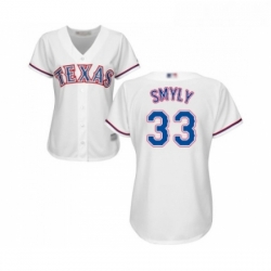 Womens Texas Rangers 33 Drew Smyly Replica White Home Cool Base Baseball Jersey 