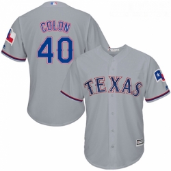 Youth Majestic Texas Rangers 40 Bartolo Colon Replica Grey Road Cool Base MLB Jersey 