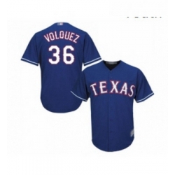 Youth Texas Rangers 36 Edinson Volquez Replica Royal Blue Alternate 2 Cool Base Baseball Jersey 