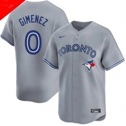 Men Toronto Blue Jays 0 Andres Gimenez Cool Base Stitched Baseball Jersey Gray Men Toronto Blue Jays 0 Andres Gimenez Cool Base Stitched Baseball Jersey Gray