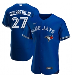 Men Toronto Blue Jays 27 Vladimir Guerrero Jr  Men Nike Royal Alternate 2020 Flex Base Player MLB Jersey