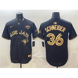 Men Toronto Blue Jays  36 Davis Schneider Black Gold 2025 American League Champions Limited Stitched Baseball Jersey
