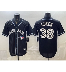Men Toronto Blue Jays  38 Nathan Lukes 2026 Fashion Replica Black Out Stitched Baseball Jersey