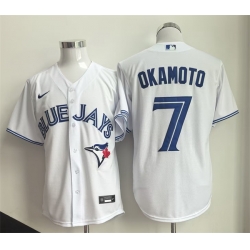 Men Toronto Blue Jays  7 Kazuma Okamoto White Home Limited Stitched Baseball Jersey