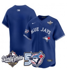 Men Women Youth Blue Jays 50th Patch 2025 World Series Royal Team Blank Stitched Jersey 