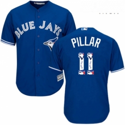 Mens Majestic Toronto Blue Jays 11 Kevin Pillar Authentic Blue Team Logo Fashion MLB Jersey