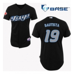 Mens Majestic Toronto Blue Jays 19 Jose Bautista Replica Black Cool Base MLB Jersey