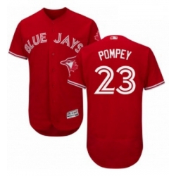 Mens Majestic Toronto Blue Jays 23 Dalton Pompey Scarlet Flexbase Authentic Collection Alternate MLB Jersey