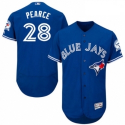 Mens Majestic Toronto Blue Jays 28 Steve Pearce Royal Blue Alternate Flex Base Authentic Collection MLB Jersey