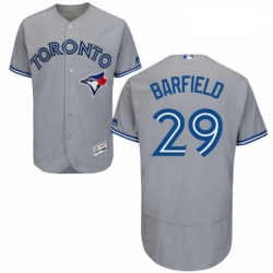 Mens Majestic Toronto Blue Jays 29 Jesse Barfield Grey Flexbase Authentic Collection MLB Jersey