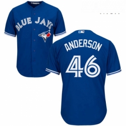 Mens Majestic Toronto Blue Jays 46 Brett Anderson Replica Blue Alternate MLB Jersey 