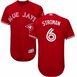 Mens Majestic Toronto Blue Jays 6 Marcus Stroman Scarlet Flexbase Authentic Collection Alternate MLB Jersey