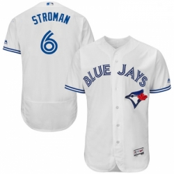 Mens Majestic Toronto Blue Jays 6 Marcus Stroman White Home Flex Base Authentic Collection MLB Jersey