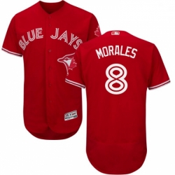 Mens Majestic Toronto Blue Jays 8 Kendrys Morales Scarlet Flexbase Authentic Collection Alternate MLB Jersey