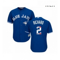 Mens Toronto Blue Jays 2 Clayton Richard Authentic Blue Team Logo Fashion Baseball Jersey 