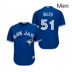 Mens Toronto Blue Jays 51 Ken Giles Replica Blue Alternate Baseball Jersey 