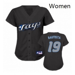 Womens Majestic Toronto Blue Jays 19 Jose Bautista Authentic Black MLB Jersey