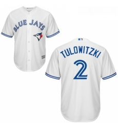 Womens Majestic Toronto Blue Jays 2 Troy Tulowitzki Authentic White MLB Jersey