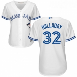 Womens Majestic Toronto Blue Jays 32 Roy Halladay Replica White Home MLB Jersey