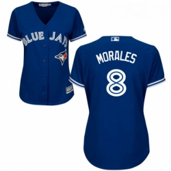 Womens Majestic Toronto Blue Jays 8 Kendrys Morales Authentic Blue Alternate MLB Jersey