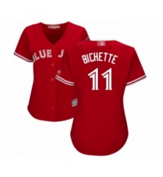 Women's Toronto Blue Jays #11 Bo Bichette Authentic Scarlet Alternate Baseball Player Jersey