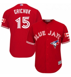 Youth Majestic Toronto Blue Jays 15 Randal Grichuk Replica Scarlet Alternate MLB Jersey 