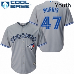 Youth Majestic Toronto Blue Jays 47 Jack Morris Authentic Grey Road MLB Jersey 