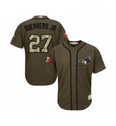 Youth Toronto Blue Jays 27 Vladimir Guerrero Jr Authentic Green Salute to Service Baseball Jersey 