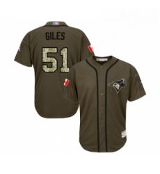 Youth Toronto Blue Jays 51 Ken Giles Authentic Green Salute to Service Baseball Jersey 