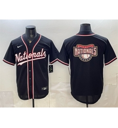 Men Washington Nationals Team Big Logo 2026 Fashion Replica Black Out Stitched Baseball Jersey