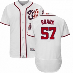 Mens Majestic Washington Nationals 57 Tanner Roark White Home Flex Base Authentic Collection MLB Jersey