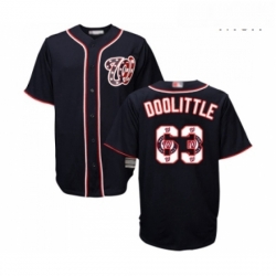 Mens Washington Nationals 63 Sean Doolittle Authentic Navy Blue Team Logo Fashion Cool Base Baseball Jersey 