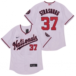 Nationals 37 Stephen Strasburg White Nike 2020 Flexbase Jersey